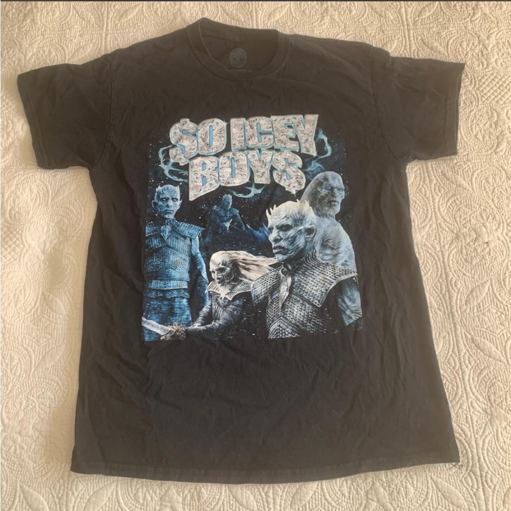 Hip Hop Style Graphic Game Of Thrones 'So Icey Boys' Crew Neck Tee